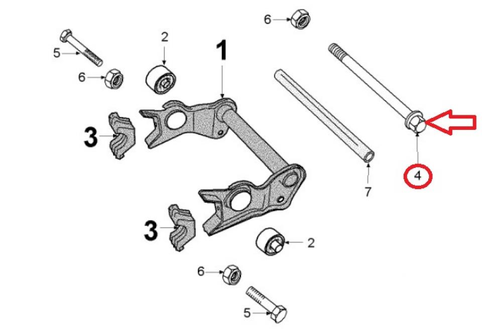 Axe support moteur pour scooter Peugeot 50 Jet force TDSI 1179649711 M10x1.50