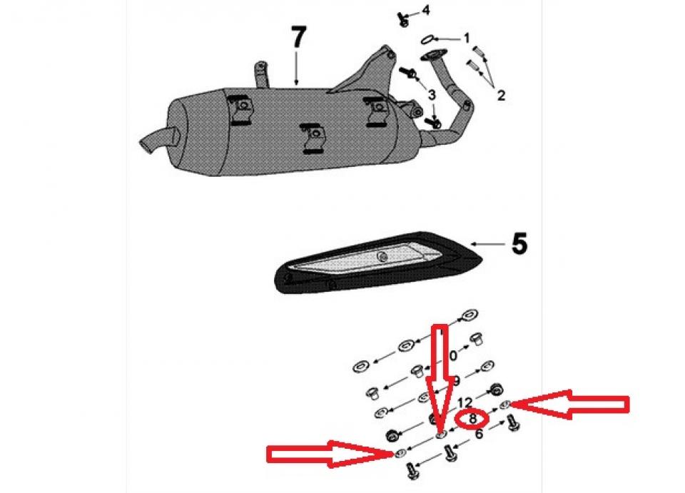 Rondelle protection de pot pour scooter Peugeot 125 Citystar 807236 6.5x13x1.6mm