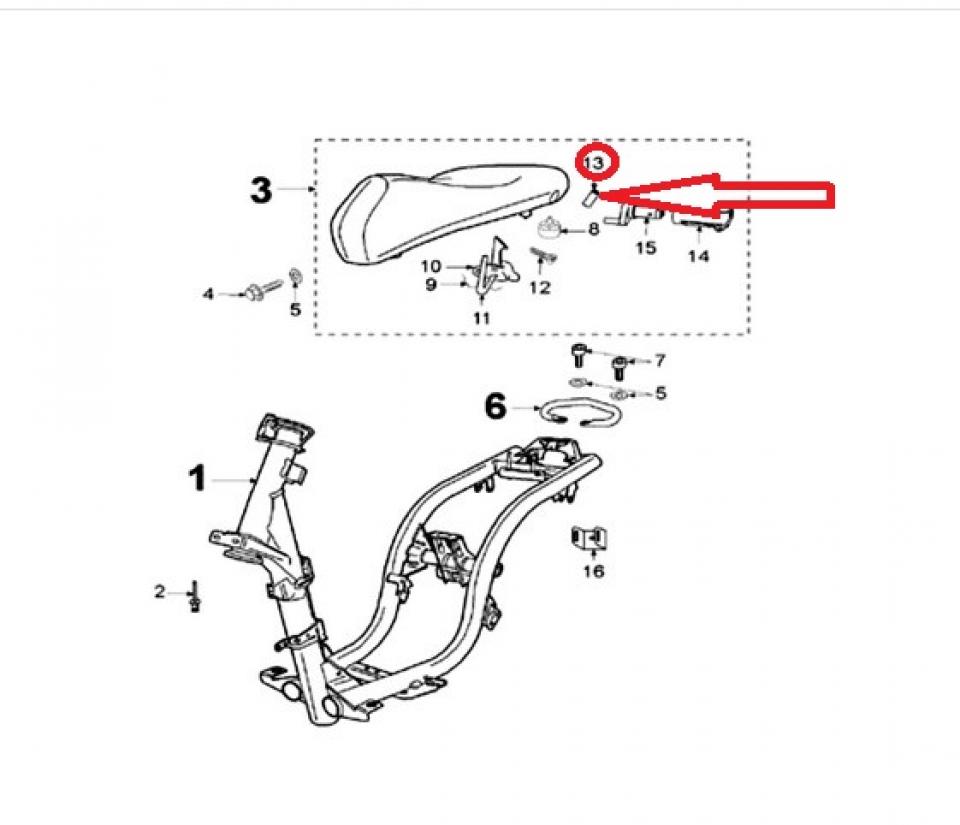 Goupille de serrure selle pour scooter Peugeot 50 Ludix One 10P 064803 Ø4x14mm