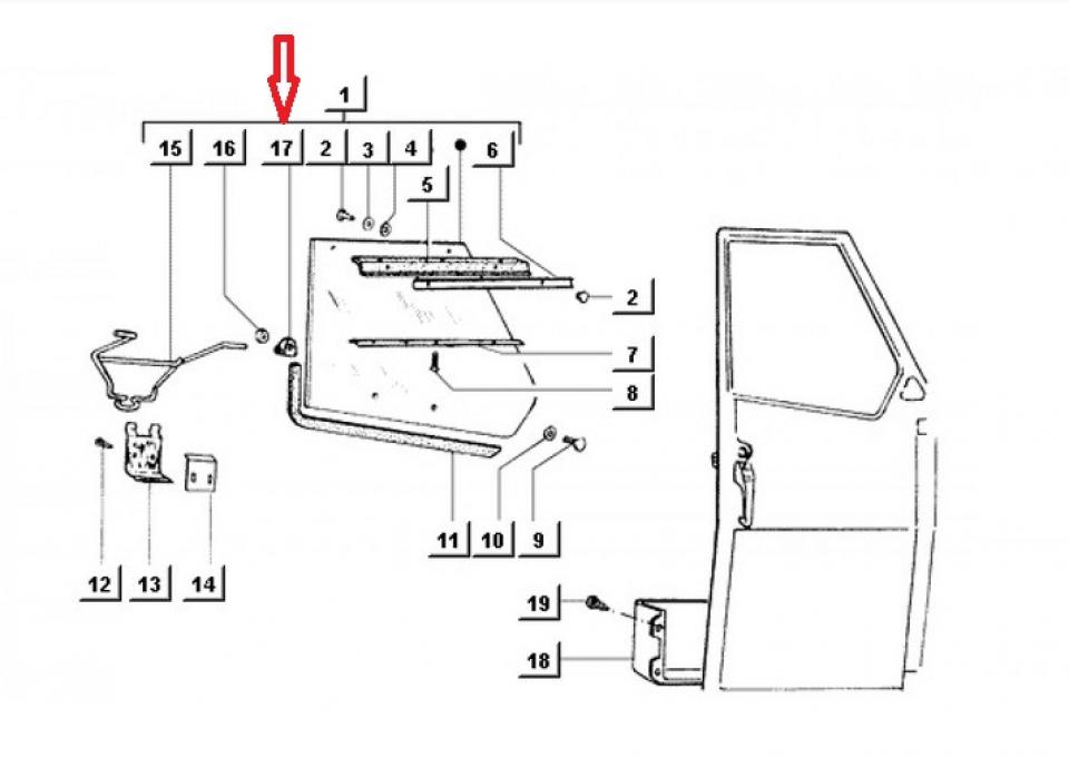 Charnière pour vitre de portière pour auto Piaggio 50 APE 1980 567606