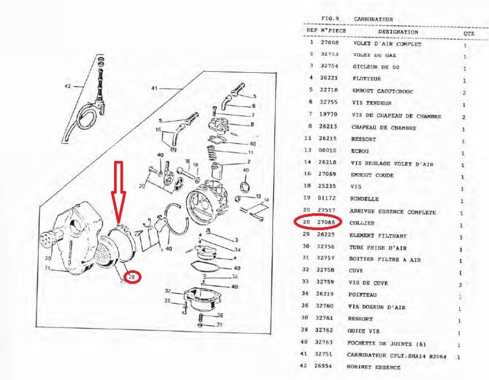 Collier serrage à vis Ø60/64mm pour mobylette MBK 51 Hard Rock 90896-27066 27066