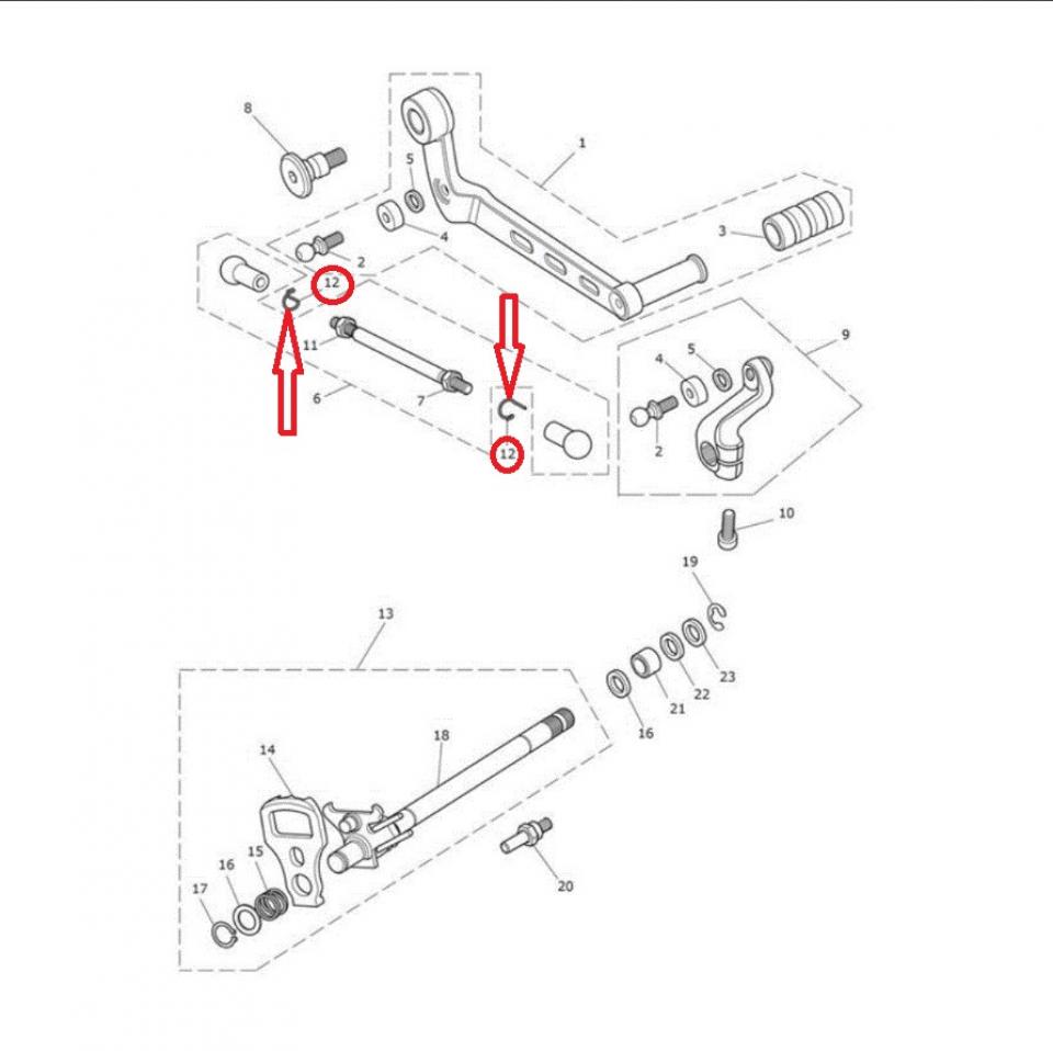 Clips rotule biellette sélecteur pour moto Triumph 1050 Speed triple T2086073