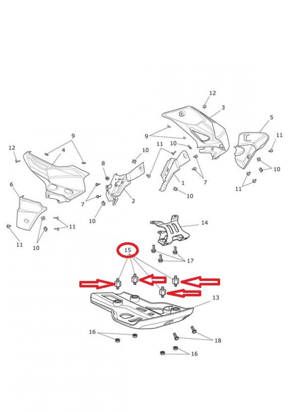 Silentbloc sabot moteur M8 pour moto Triumph 800 Tiger 2011-15 T2307238 T2307247