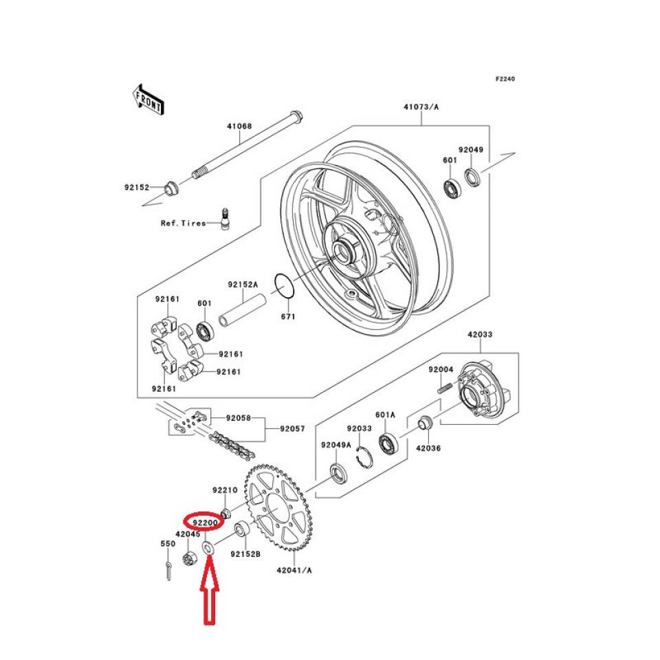 Rondelle 19x36x3.2mm pour moto Kawasaki 650 Er6-F 2006 à 2016 92200-0296 Neuf