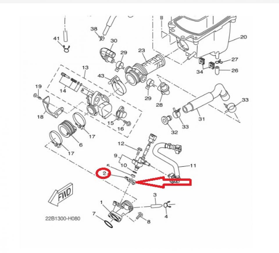 Isolateur thermique d'injecteur 3C1-E3556 pour moto Yamaha 125 R 2008 à 2013