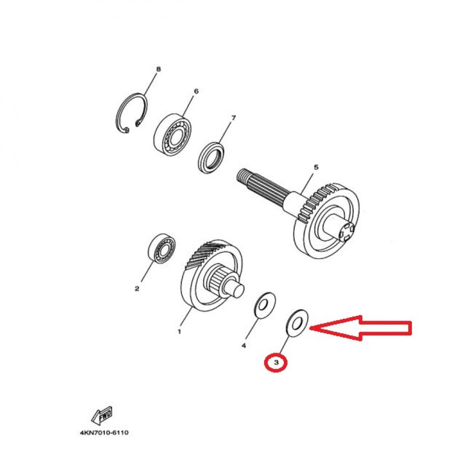 Rondelle 12x28x0.5mm pour scooter Yamaha 50 Zuma 1989 à 2001 90201-140G5-00 Neuf