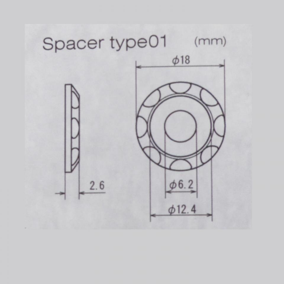 Rondelle spacer aluminium DRC T01 anodisé anthracite pour moto cross enduro racing