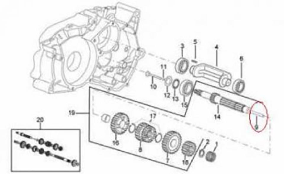 Tige renvoi embrayage origine pour moto Minarelli 50 AM6 AP8206294 Neuf
