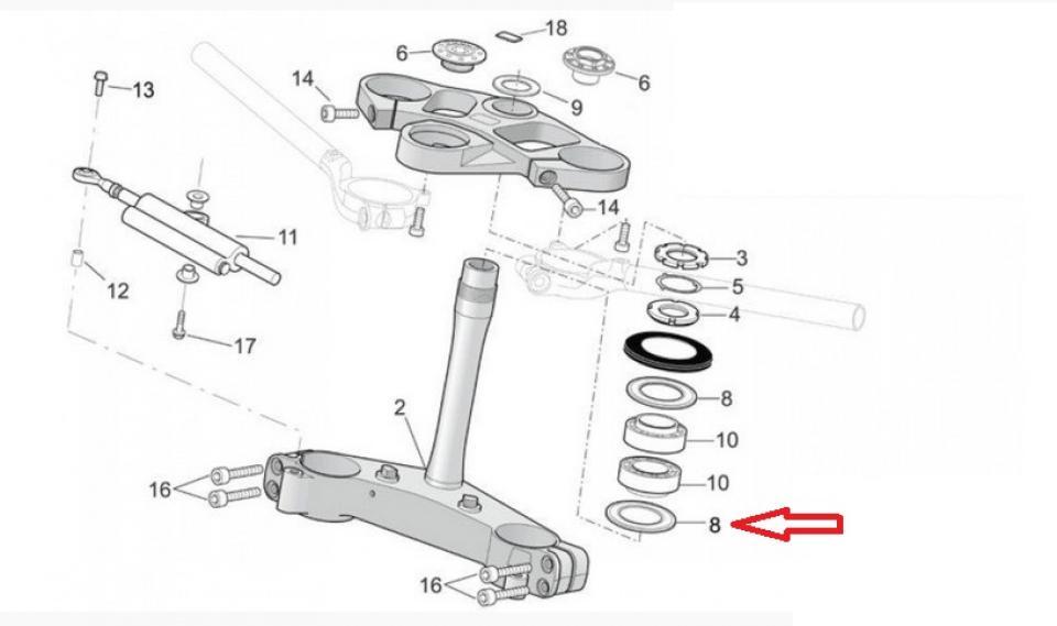 Cache poussière inférieur direction pour moto Aprilia 1000 RSV 1998 à 2008 AP8123641