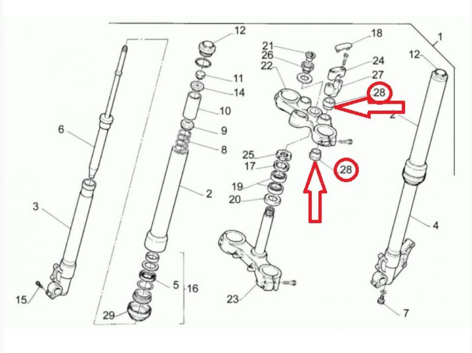 Silentbloc fixation pontet pour moto Aprilia 650 Pegaso 1992 à 1996 AP8123252