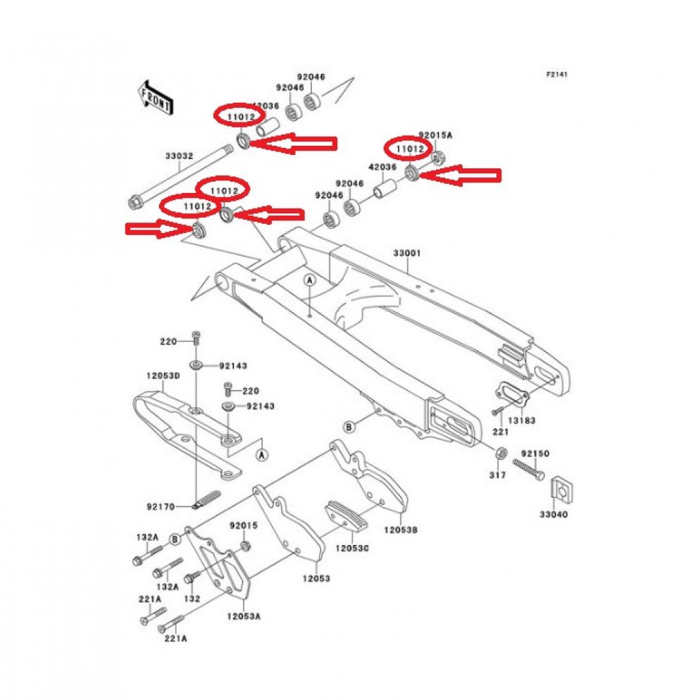 Cache poussière bras oscillant 17x28x4/9mm pour moto Kawasaki 650 KLX 11012-1790