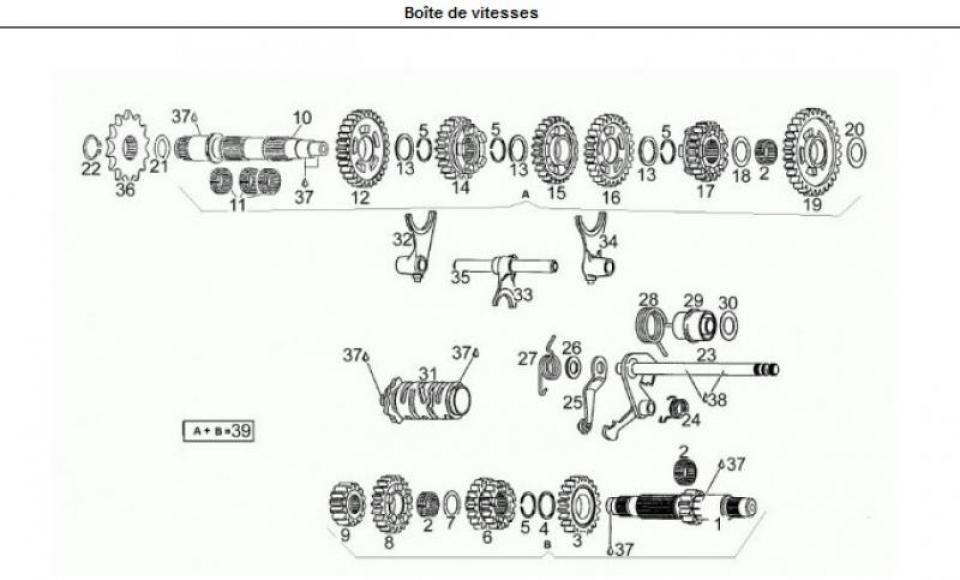 Visserie origine pour Moto Aprilia 125 AF1 1990 à 1992 AP0245650 Neuf