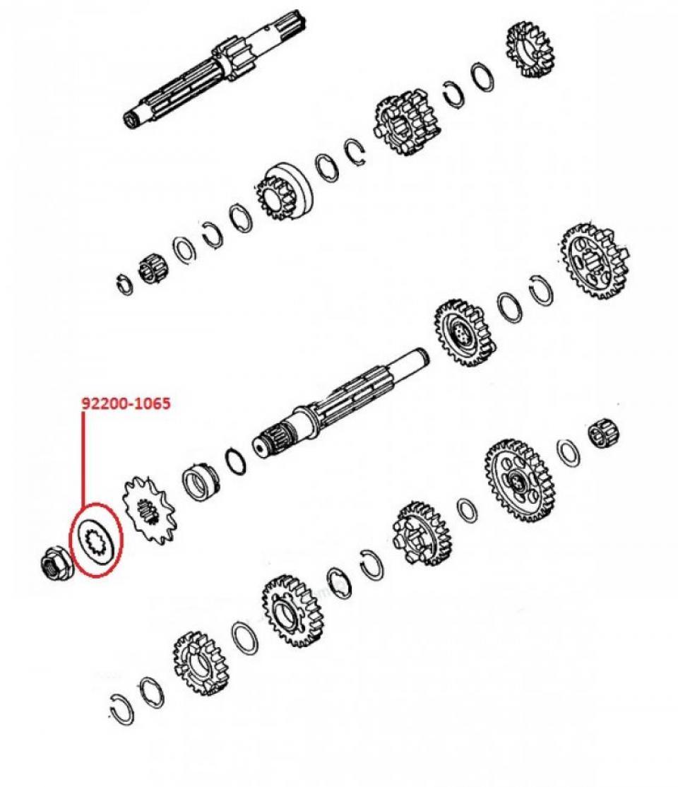 Rondelle cannelée pignon sortie boite pour moto Kawasaki 1000 Versys 922001065