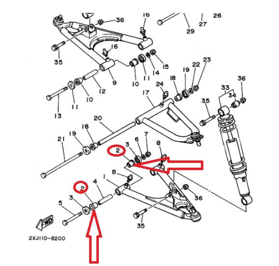 Bague de triangle pour quad Yamaha 350 Raptor 2005 à 2013 90381-15088 Neuf
