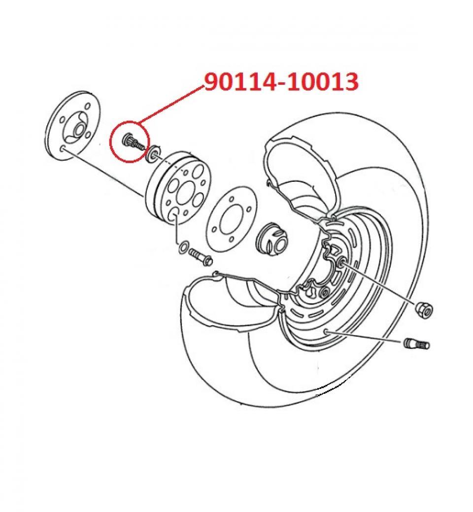 Goujon de roue arrière pour quad Yamaha 700 Rhino 2008 à 2012 90114-10013-00 / M10 Pas 1.25 Neuf