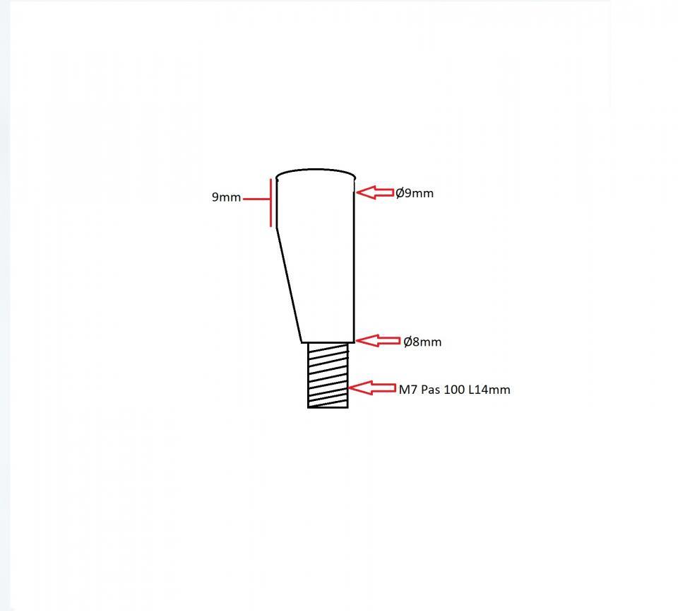 Clavette de pédalier boulon de pédale fraisé Ø9mm x L40mm pour vélo cyclomoteur solex mobylette
