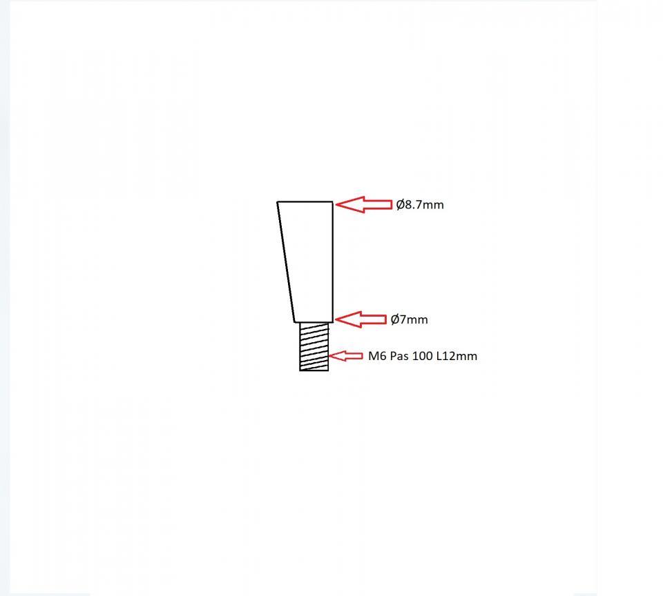 Clavette de pédalier fraisée Ø8.7mm x 40mm type cyclo pour mobylette boulon de pédale