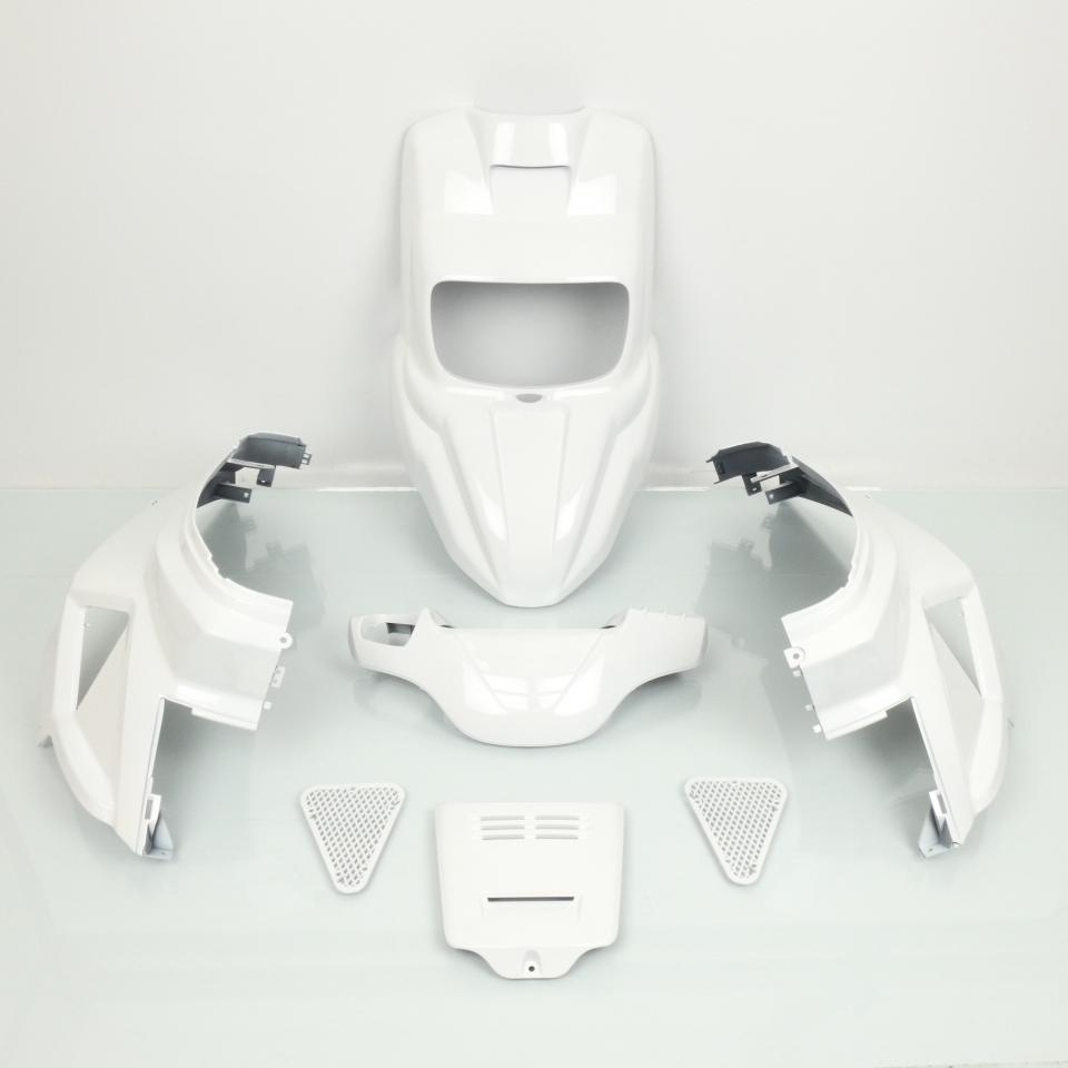 Kit carénage Replay blanc brillant 7 pièce pour scooter MBK 50 Booster 2004 Neuf