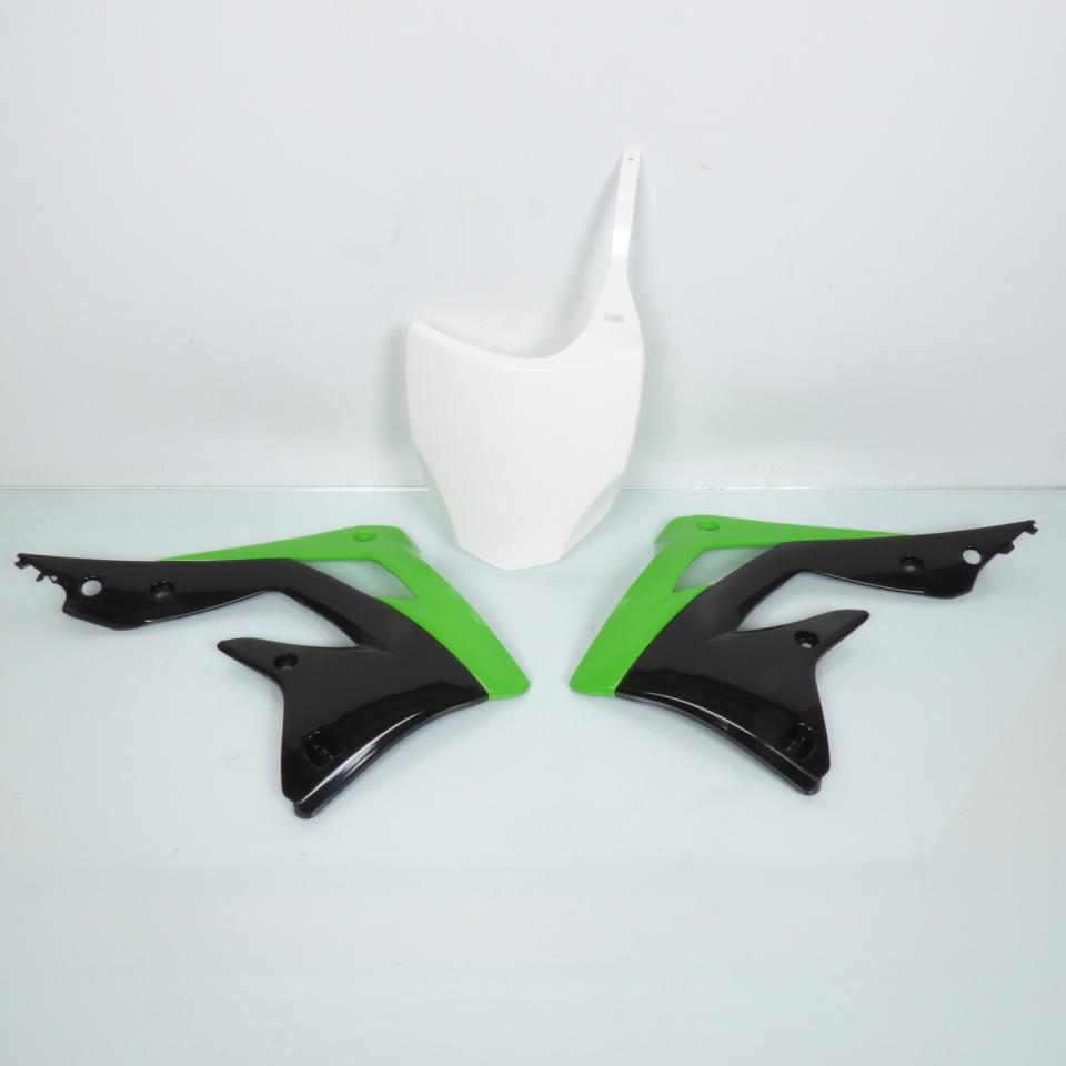 Kit plastique UFO vert blanc noir pour moto cross Kawasaki 450 KXF 2012 à 2015 Neuf