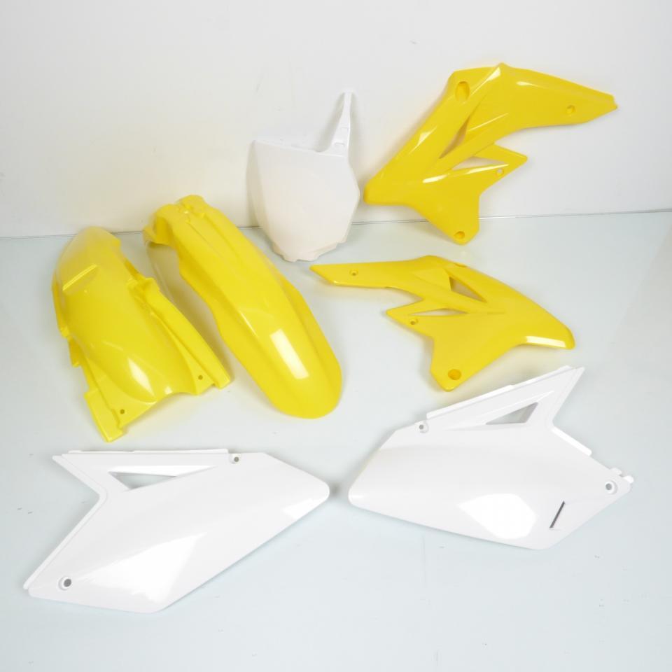 Kit plastique jaune et blanc Polisport pour moto Suzuki 250 RM-Z 2007 à 2009 Neuf