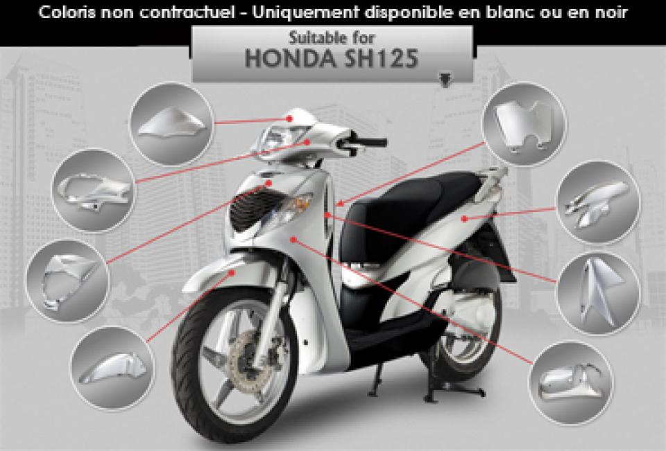 Kit carénage S-Line pour scooter Honda 150 SH 2005 à 2008 10 pièce noir brillant