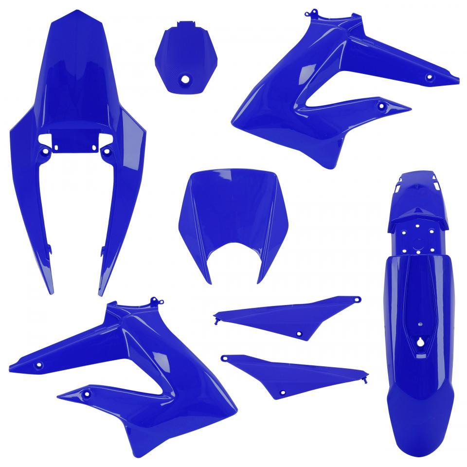 Kit carénage bleu brillant pour moto Derbi 50 Senda Après 2011 8 pieces Neuf