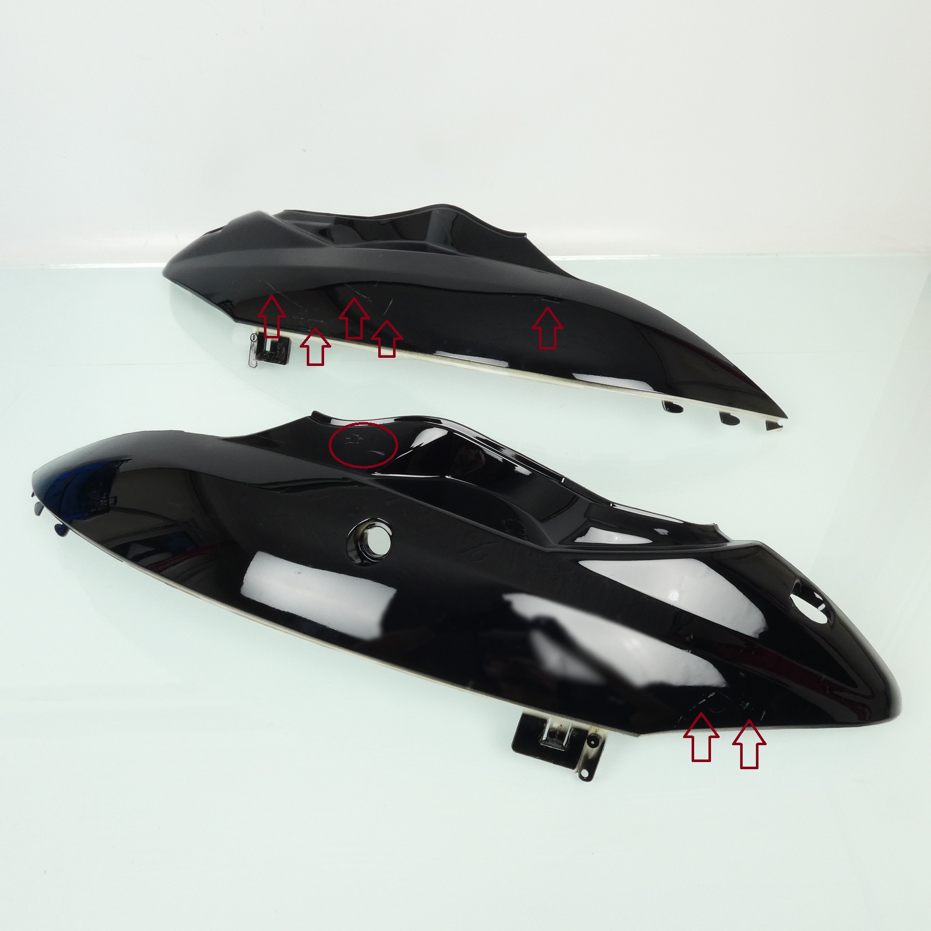 Kit carénage P2R pour scooter Chinois YY50QT 7 pièces / noir brillant Occasion