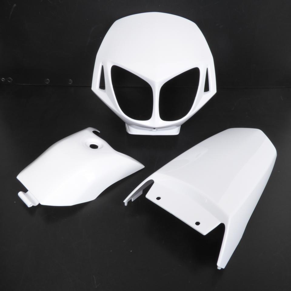 Kit carénage P2R pour Moto Derbi 50 Senda DRD racing 2008 à 2020 8 pièces blanc brillant Neuf