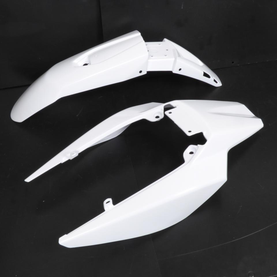 Kit carénage P2R pour Moto Derbi 50 Senda DRD 2011 à 2020 8 pièces blanc brillant Neuf