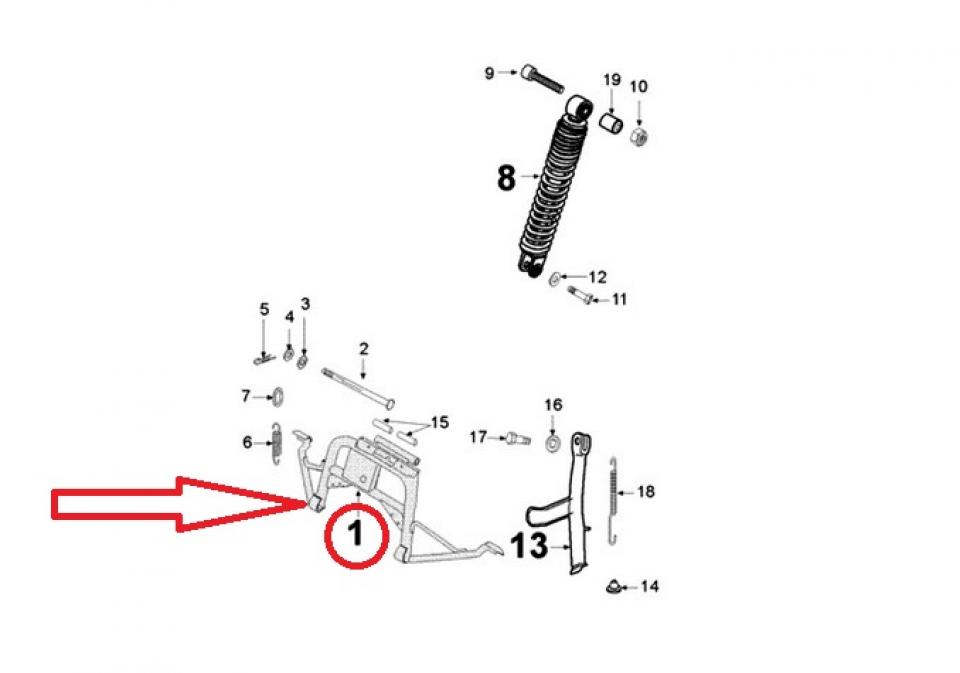 Béquille centrale pour scooter Peugeot 50 Ludix Pro 14P 778247 1477824705 Neuf