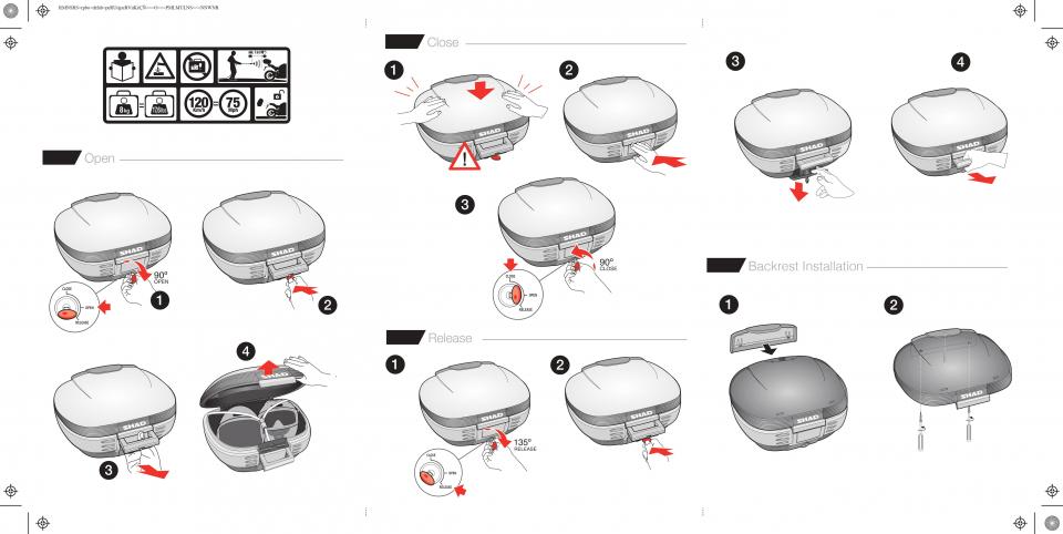 Top case Shad SH50 SMART LOCK SYSTEM 50L pour moto Neuf