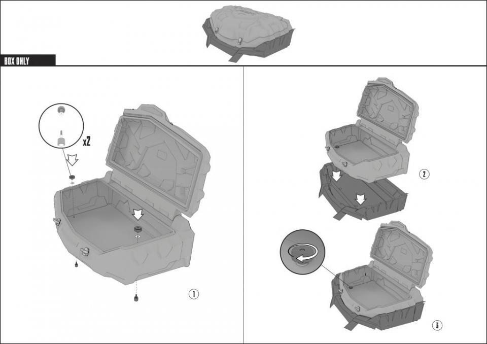 Top case GKA pour Buggy Polaris 570 RZR 2012 à 2016 AR Neuf