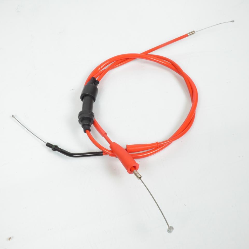 Câble d'accélérateur Doppler pour Moto Derbi 50 Senda Sm X-Treme 2002 à 2005 Rouge fluo / Euro 2 Neuf