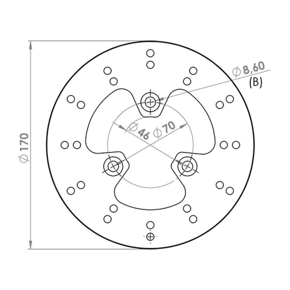 Disque de frein avant P2R pour Scooter Peugeot 50 Kisbee Neuf