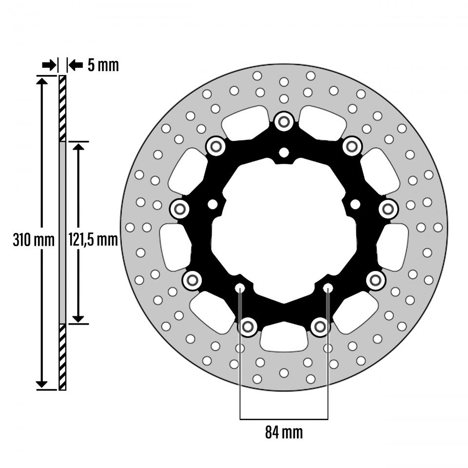 Disque de frein avant Newfren pour Moto Suzuki 650 DL V-strom 2007 à 2022 Neuf
