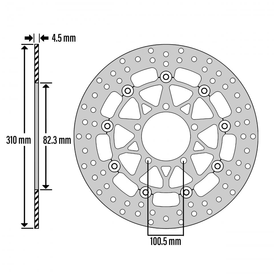 Disque de frein avant Newfren pour Moto Triumph 1200 BONNEVILLE BOBBER BLACK Après 2018 Neuf