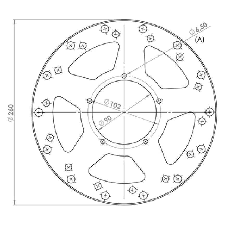 Disque de frein AV pour moto Peugeot 50 XR6 2000 à 2007 757236 Ø260mm 7283661