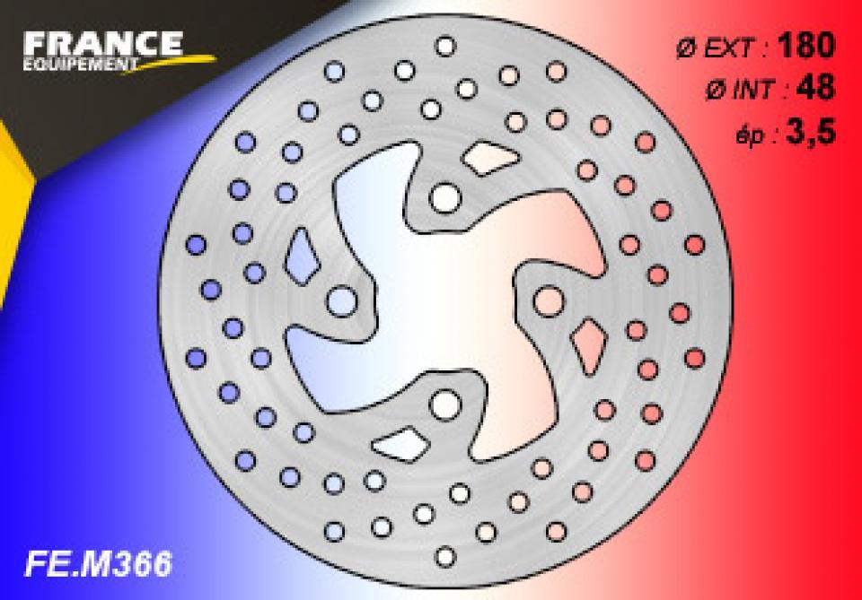 Disque de frein avant France Equipement pour Scooter MBK 50 Next Génération 1995 à 1998 180X48X3.5mm / M366 / 4BXM Neuf