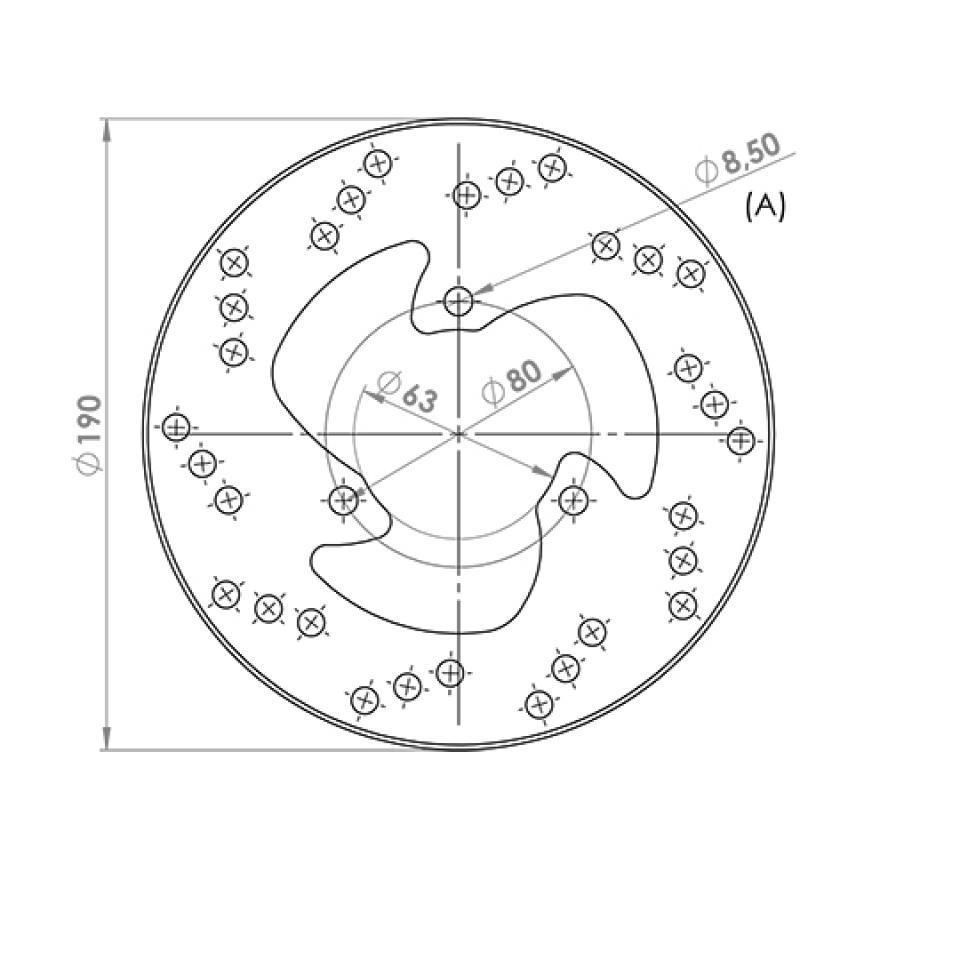 Disque de frein arrière NG Brakes pour Scooter MBK 180 Skyliner 2003 Neuf