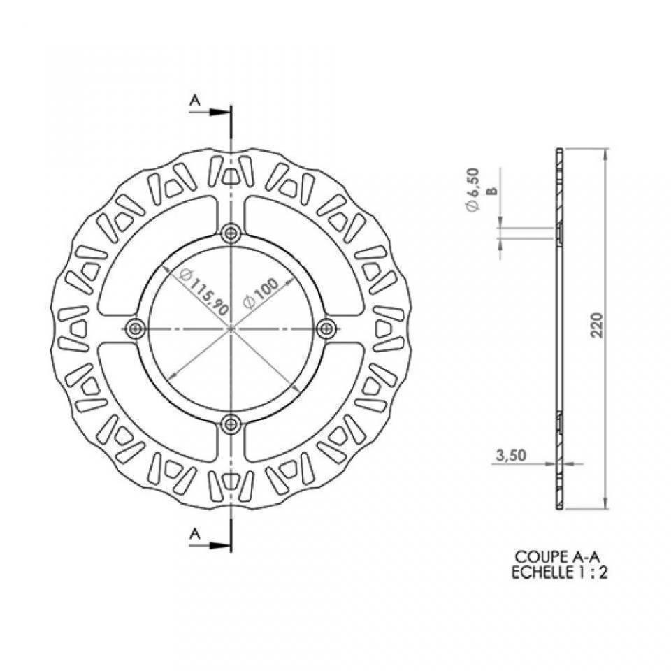 Disque frein arrière NG Brakes pour moto Beta 50 ENDURO RACING Après 2017 Neuf