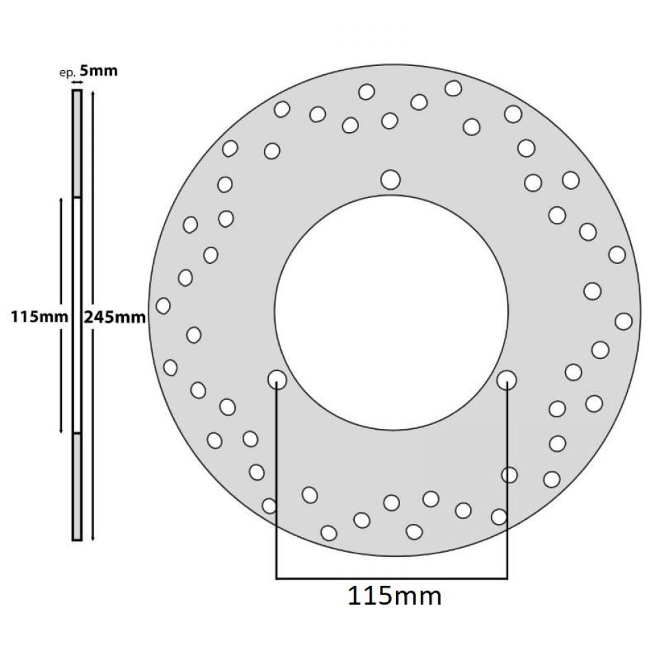 Disque de frein arrière P2R pour Scooter Yamaha 125 X-Max 2011 à 2017 115x245x5mm Neuf