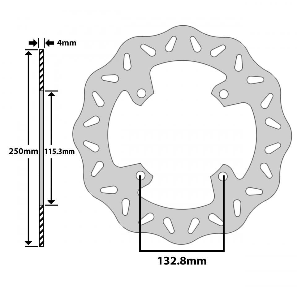 Disque de frein arrière Newfren pour Moto Kawasaki 250 KXF 2019 à 2020 Neuf