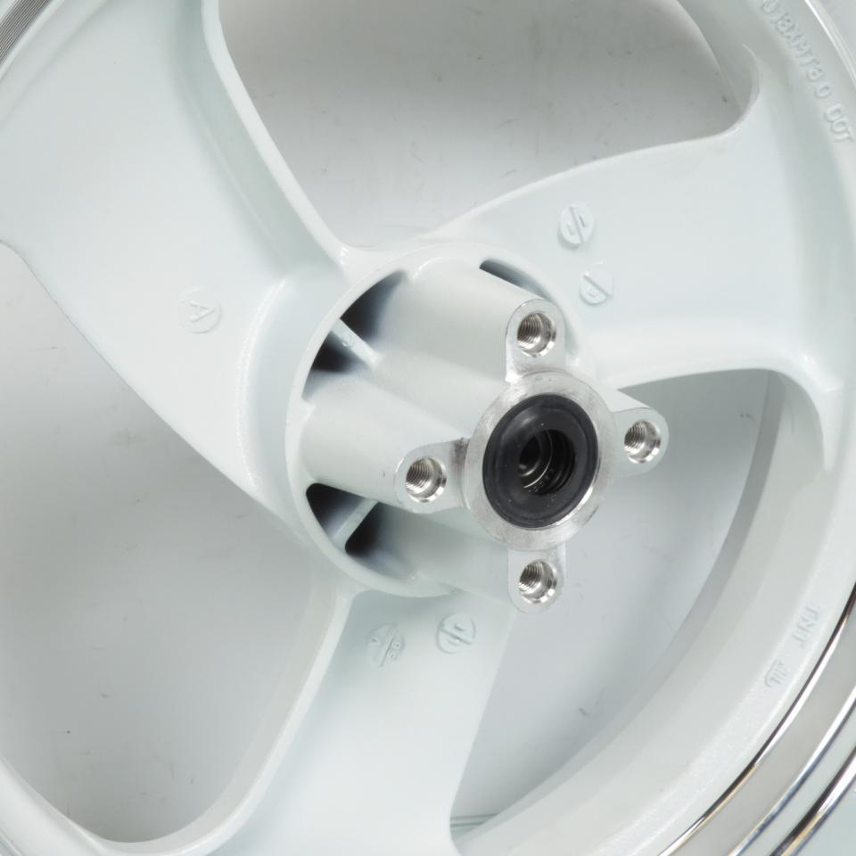 Jante avant TNT 13x3 pouces pour scooter MBK 50 Spirit Neuf blanc et chrome