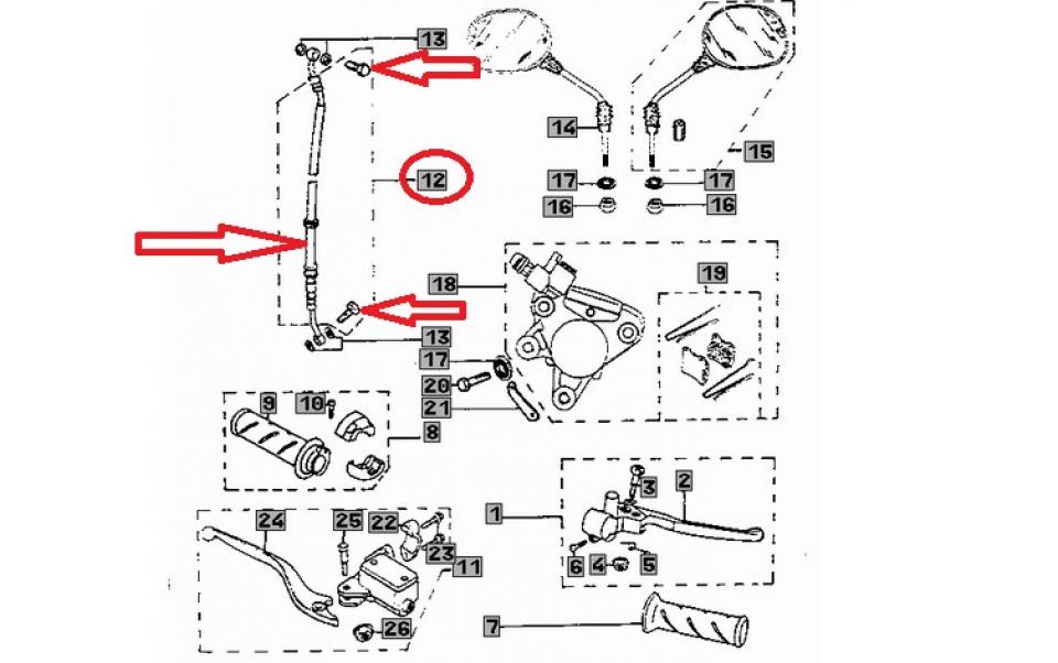 Kit Durite frein AV AJP pour scooter Peugeot 50 Zenith 733775 Ø10mm 60° Neuf