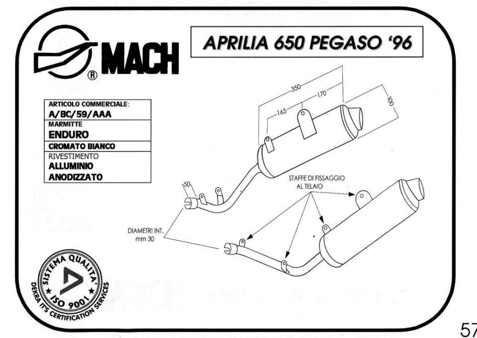 Silencieux d échappement Marving pour Moto Aprilia 650 Pegaso 1991 à 1996 Neuf