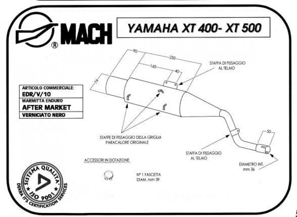 Silencieux d échappement Marving pour Moto Yamaha 500 XT 1977 à 1989 Neuf