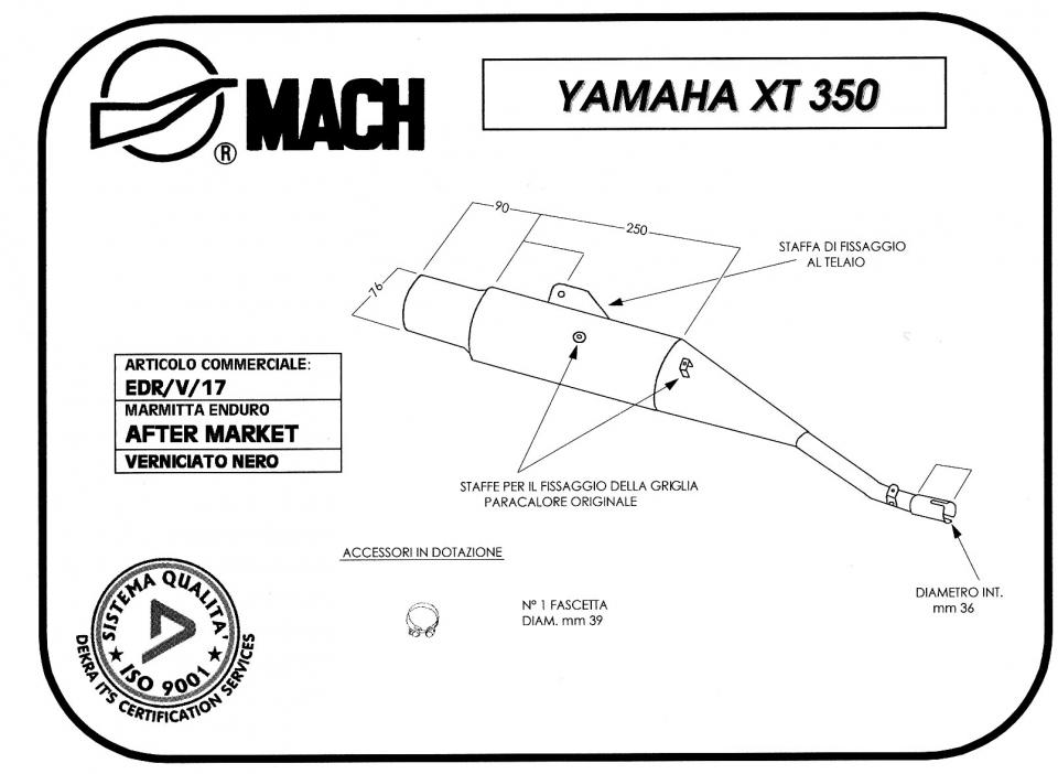 Silencieux d échappement Marving pour Moto Yamaha 350 XT 1985 à 1995 Neuf