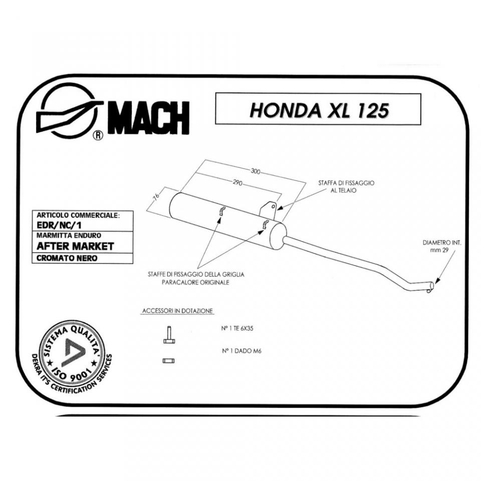 Silencieux d échappement Marving EDR pour moto Honda 125 Xl S 1980 à 1987 Neuf