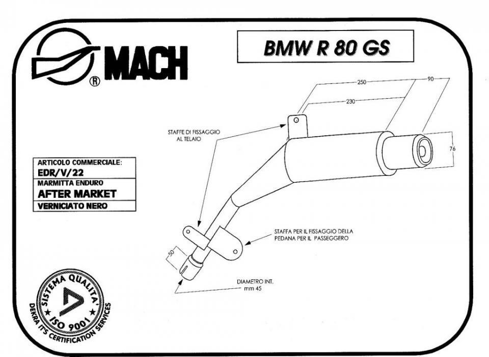 Silencieux d échappement Marving pour Moto BMW 800 R 80 Gs 1981 à 1987 Neuf