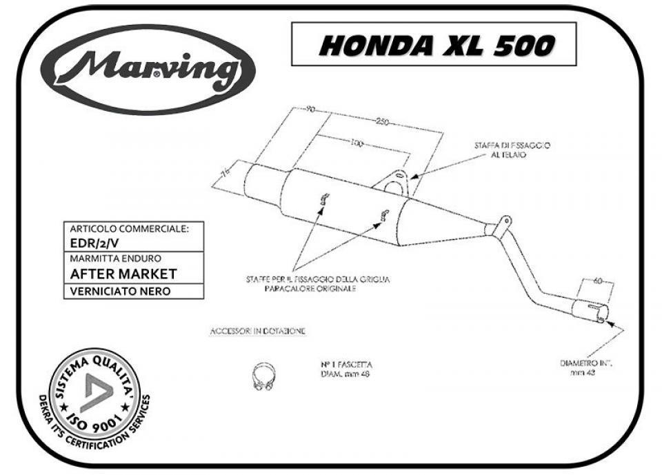Silencieux d échappement Marving pour Moto Honda 500 Xl Sz 1980 Neuf